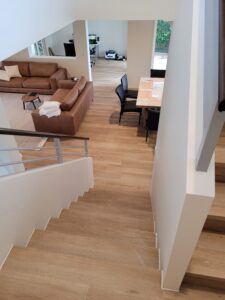 hybrid flooring installation on stairs