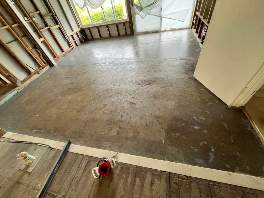 before floor levelling